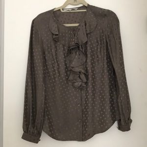 Trina Turk silk blouse with ruffle detail